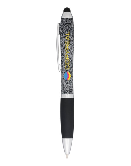 branded nash speckled ballpoint pen with stylus
