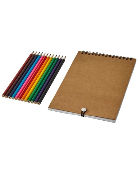 branded claude colouring set with notebook
