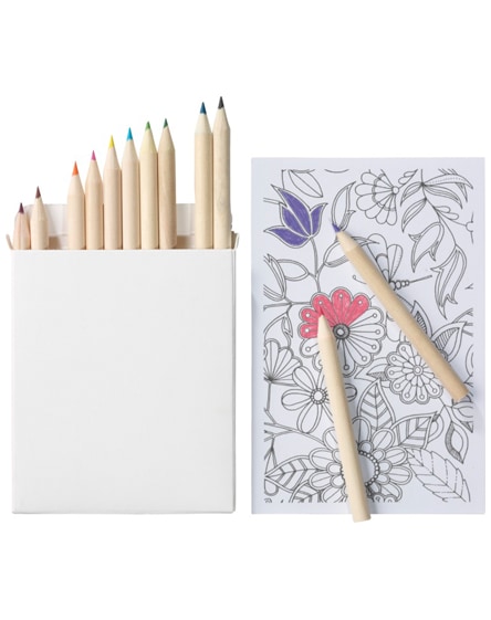 branded doris 22-piece colouring set and doodling paper