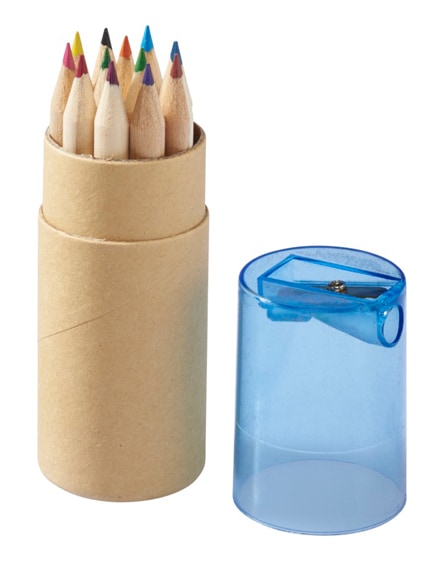 branded hef 12-piece coloured pencil set with sharpener