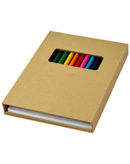 branded pablo colouring set with drawing paper