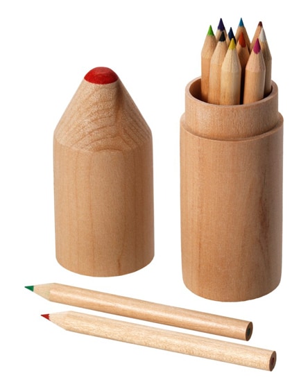 branded woody 12-piece coloured pencil set