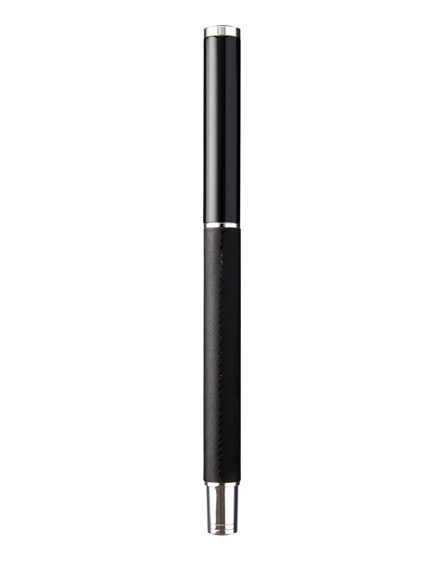 branded pedova rollerball pen with leather barrel