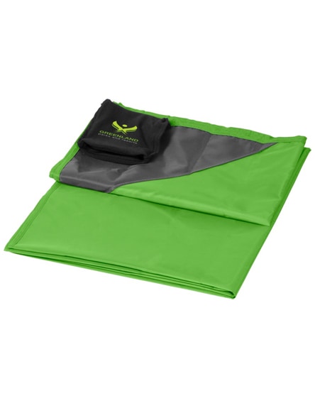 branded stow-and-go water-resistant picnic blanket