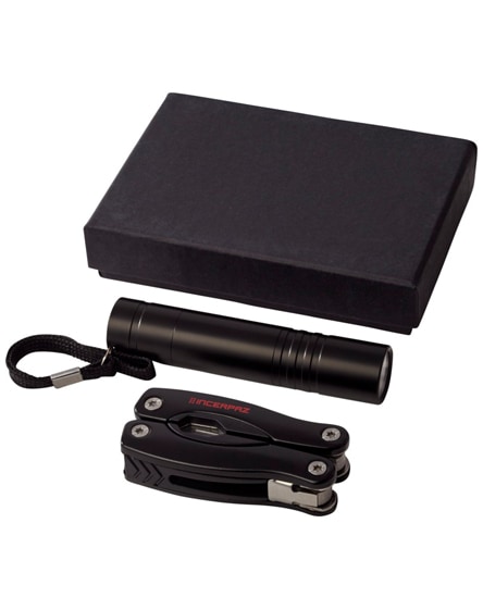 branded scout multi-function knife and led flashlight set