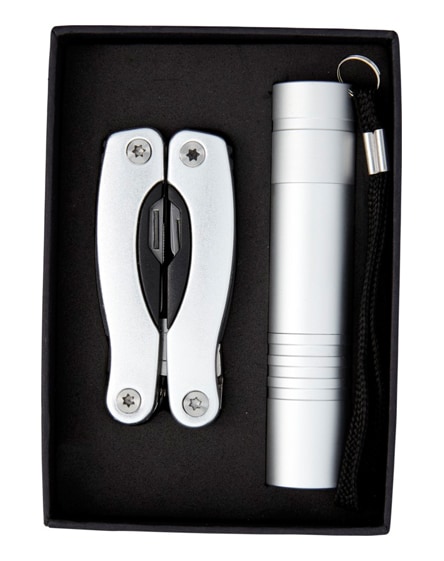 branded scout multi-function knife and led flashlight set
