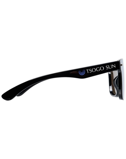 branded shield sunglasses with full mirrored lens