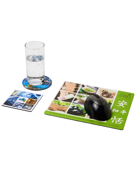 branded q-mat mouse mat and coaster set combo 1