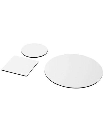 branded q-mat mouse mat and coaster set combo 4