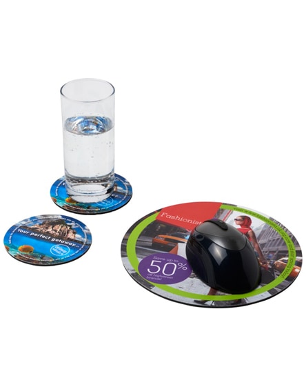 branded q-mat mouse mat and coaster set combo 5