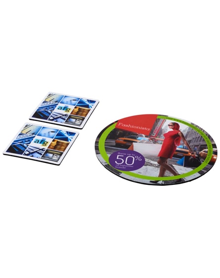 branded q-mat mouse mat and coaster set combo 6