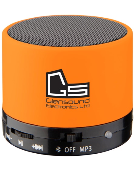 branded duck cylinder bluetooth speaker with rubber finish