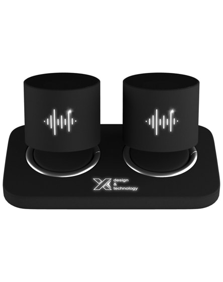 branded scx.design s40 light-up dual stereo speaker station