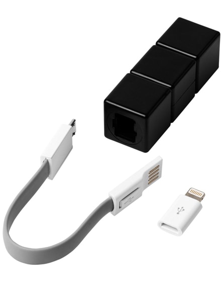 branded rubik's mobile charging cable set