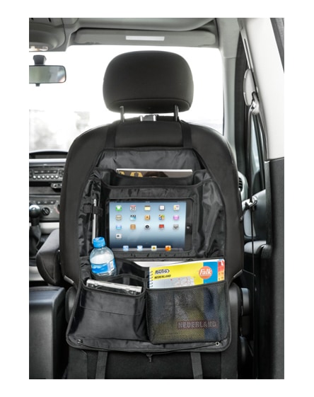 branded milly back seat organiser with tablet compartment