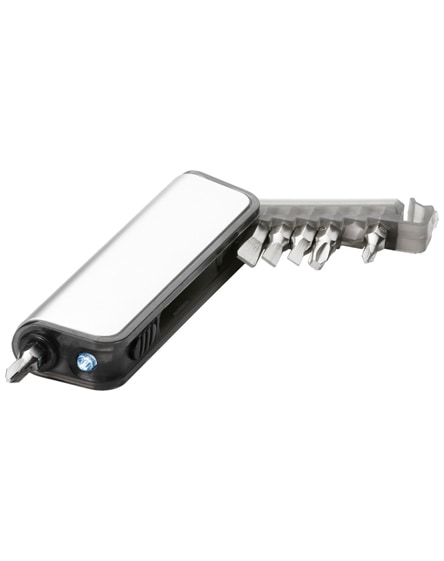 branded reno 7-function mini tool box with led flashlight