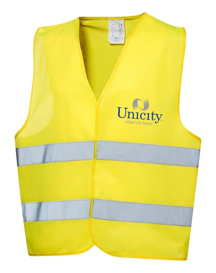 branded watch-out xl safety vest in pouch for professional use