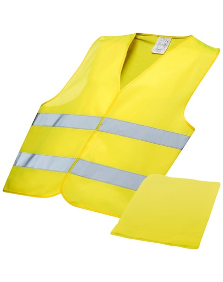 branded watch-out xl safety vest in pouch for professional use