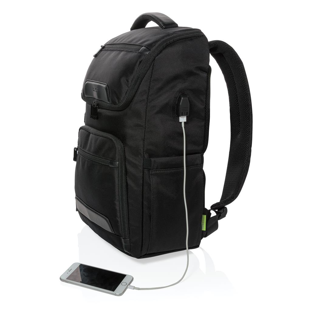 Swiss Peak Rpet Voyager Usb & Rfid 15.6" Laptop Backpack
