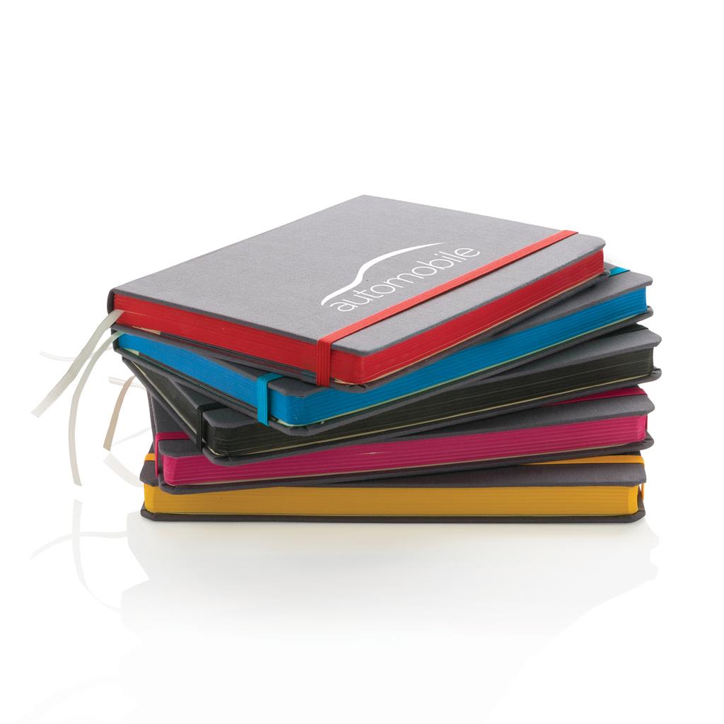 Deluxe Fabric Notebook With Coloured Side