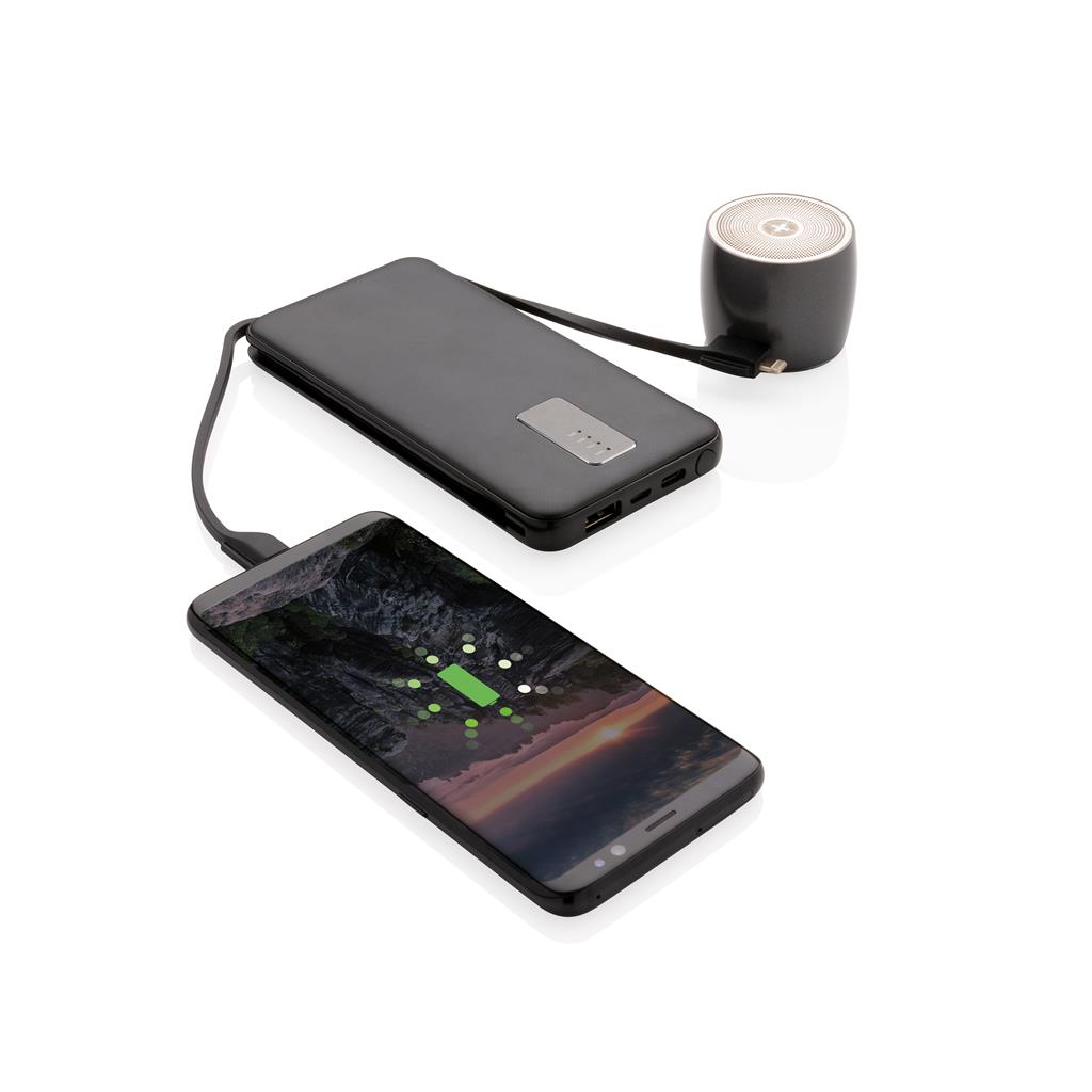 10000mah Powerbank With Integrated Cable