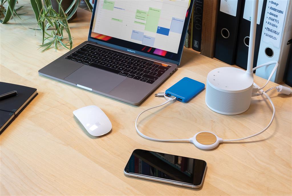 3 In 1 Cable With 5W Bamboo Wireless Charger