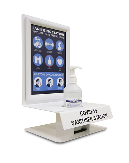 Covid-19 Anti-Virus Gel Sanitiser Stand Points Wall Mounted or Desk