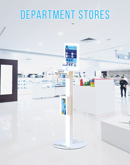 Covid-19 Anti-Virus Gel Sanitisation Stand Points for Department and Retail Stores UK and Ireland